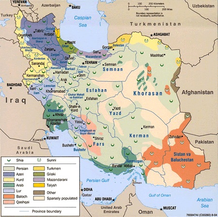 iran ethnic map