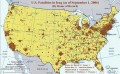 American fatalities in Iraq geographic map